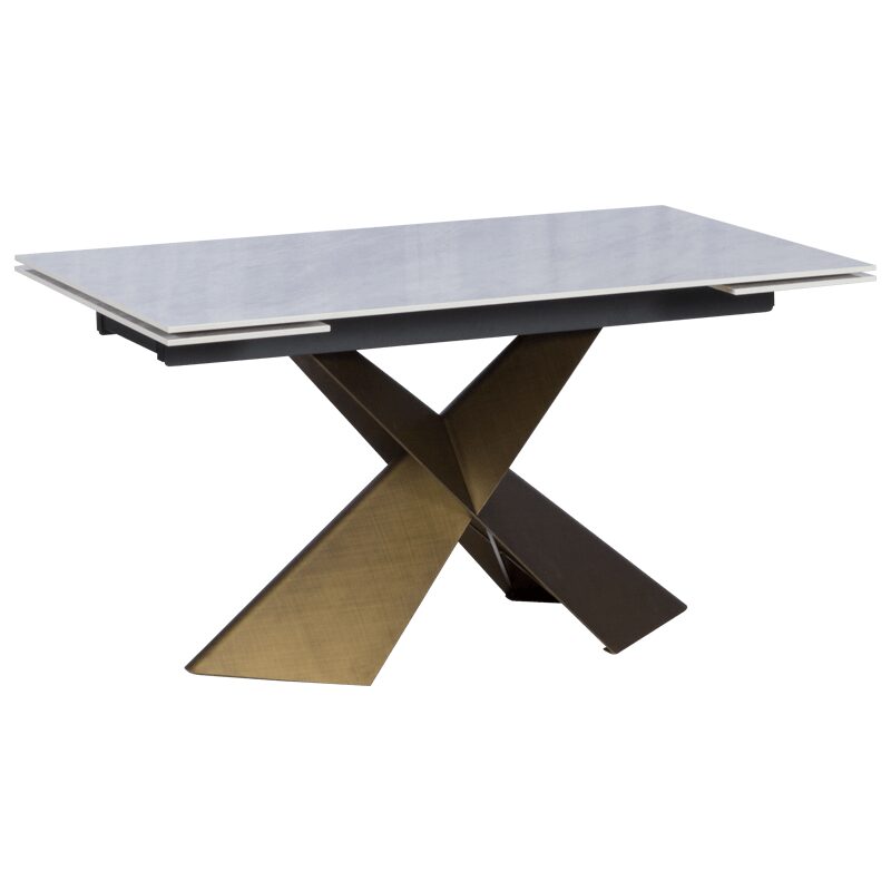 Разтегателна трапезна маса DABKI – бяло – злато