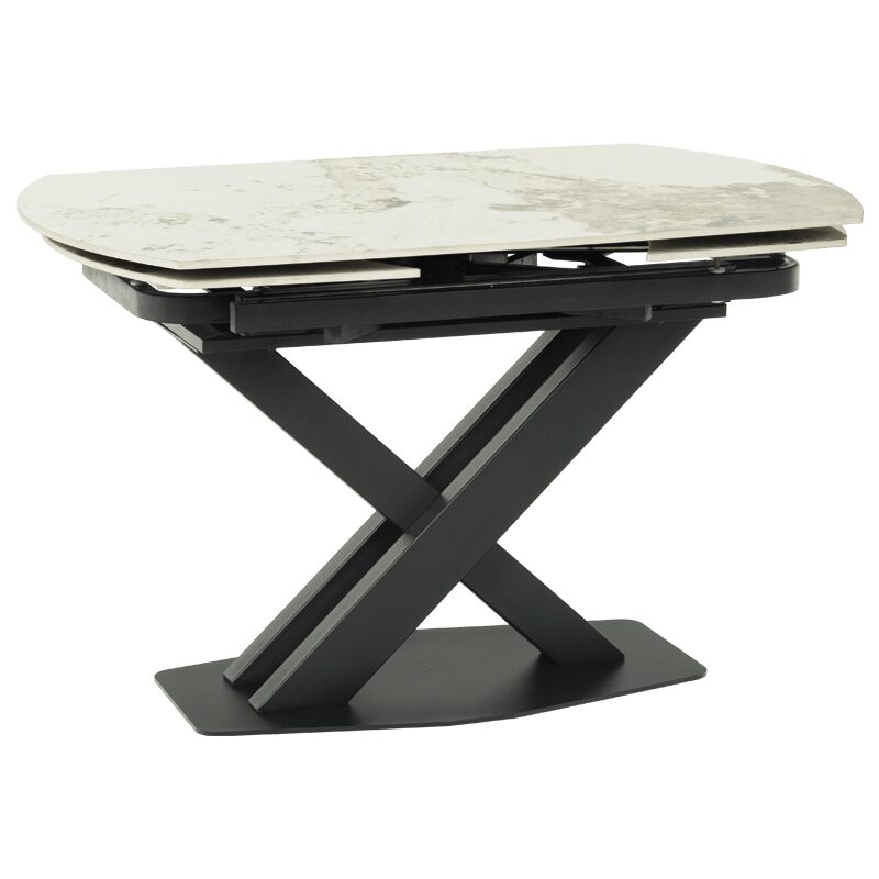 Разтегателна трапезна маса DIGORA L NEW – сив / бяло