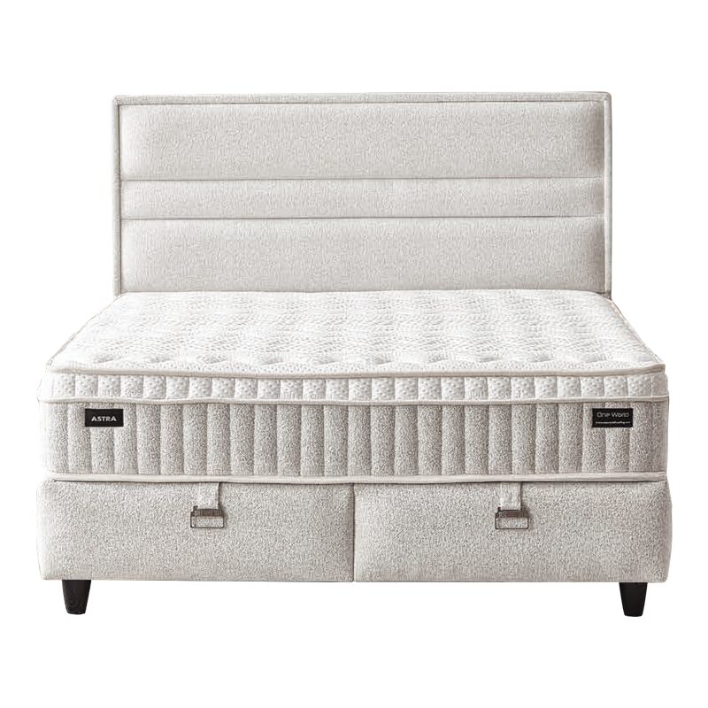 Тапицирана спалня с матрак ASTRA 140 х 200 – перла SY