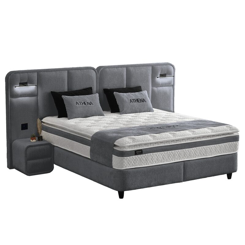 Тапицирана спалня с матрак ATHENA 160 х 200 – сив 13