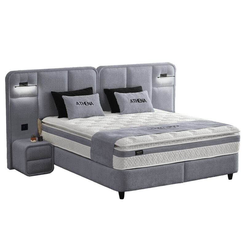 Тапицирана спалня с матрак ATHENA 180 х 200 – сив 16