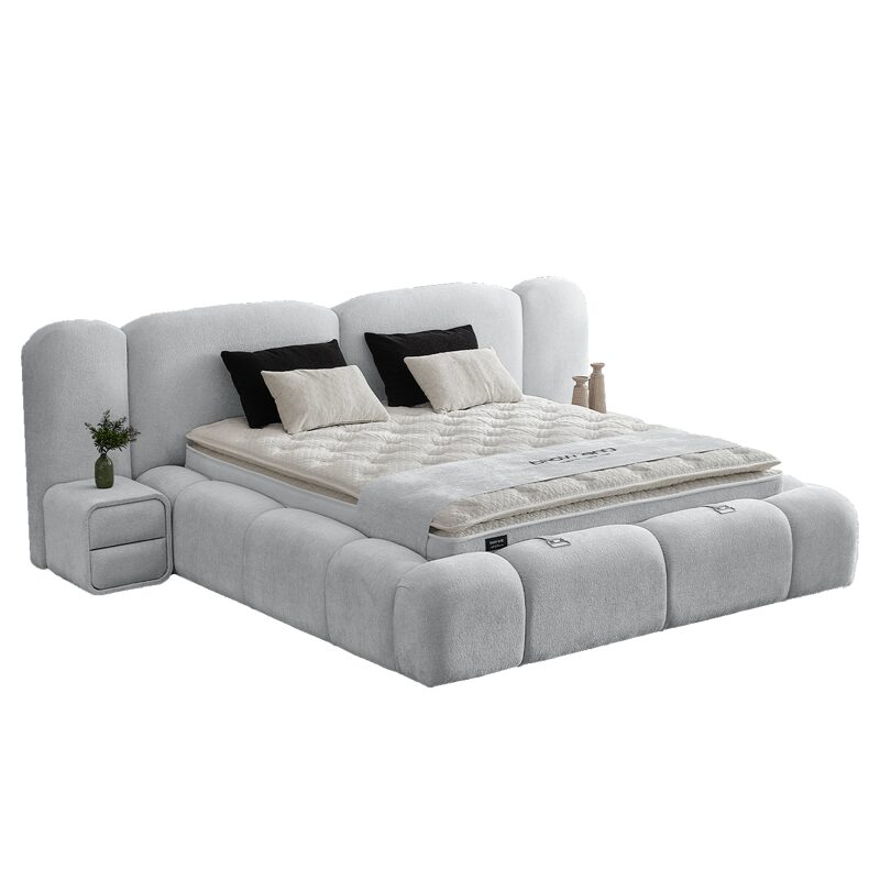 Тапицирана спалня с матрак BUMBY 160 х 200 – светлосив 21