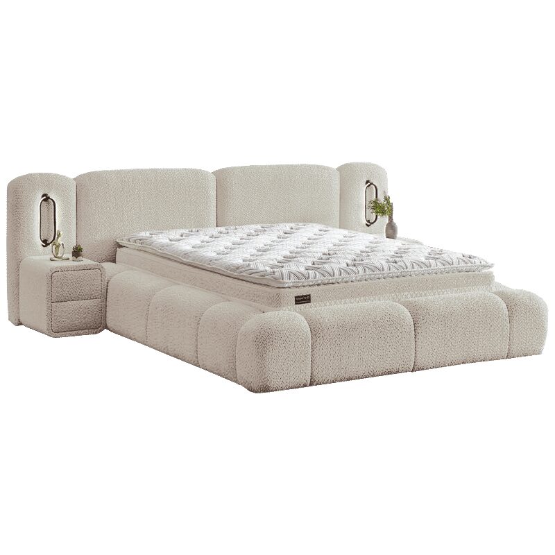 Тапицирана спалня с матрак BUMBY LUх 160 х 200 – перла SY