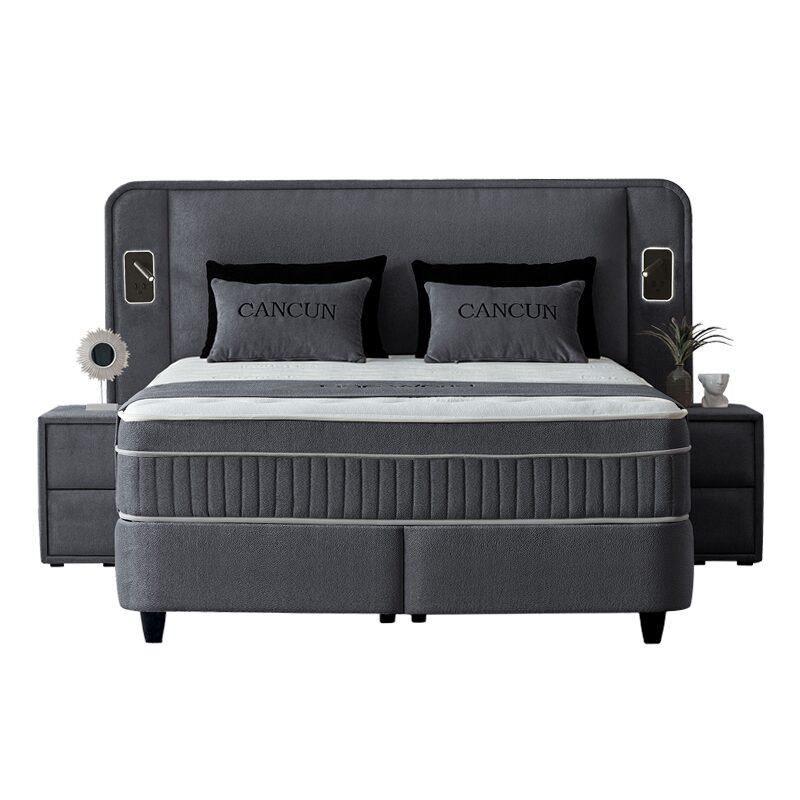 Тапицирана спалня с матрак CANCUN 180 х 200 – сив 18