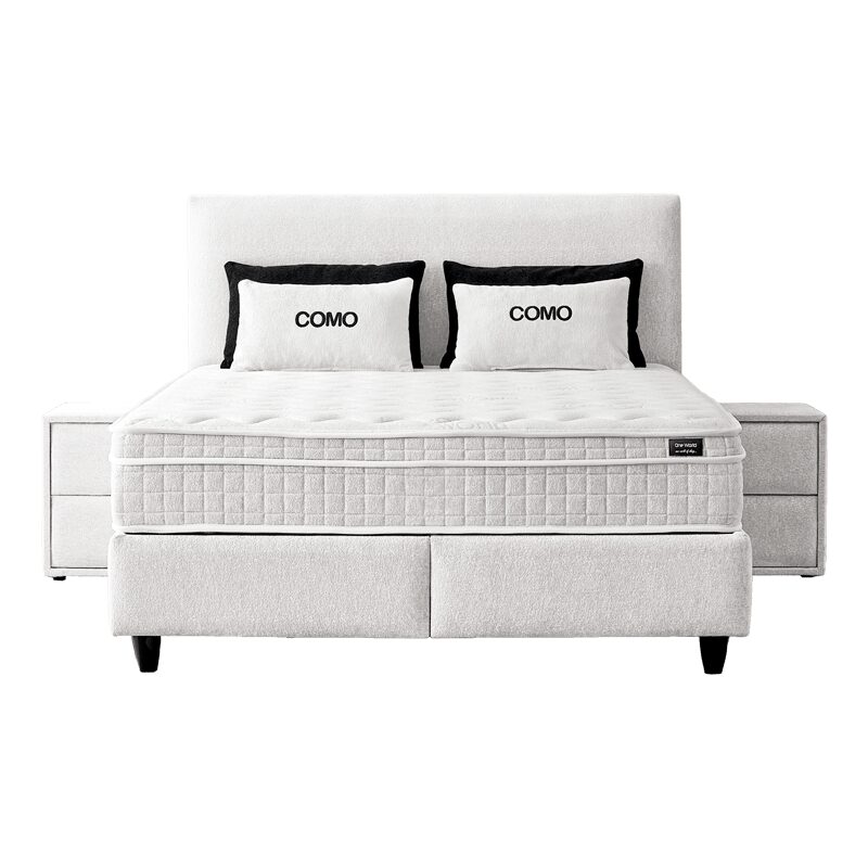 Тапицирана спалня с матрак COMO 160 х 200 – слонова кост AN