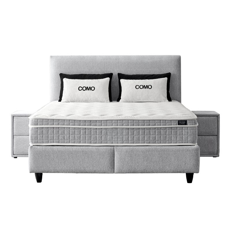 Тапицирана спалня с матрак COMO 180 х 200 – сребърен AN