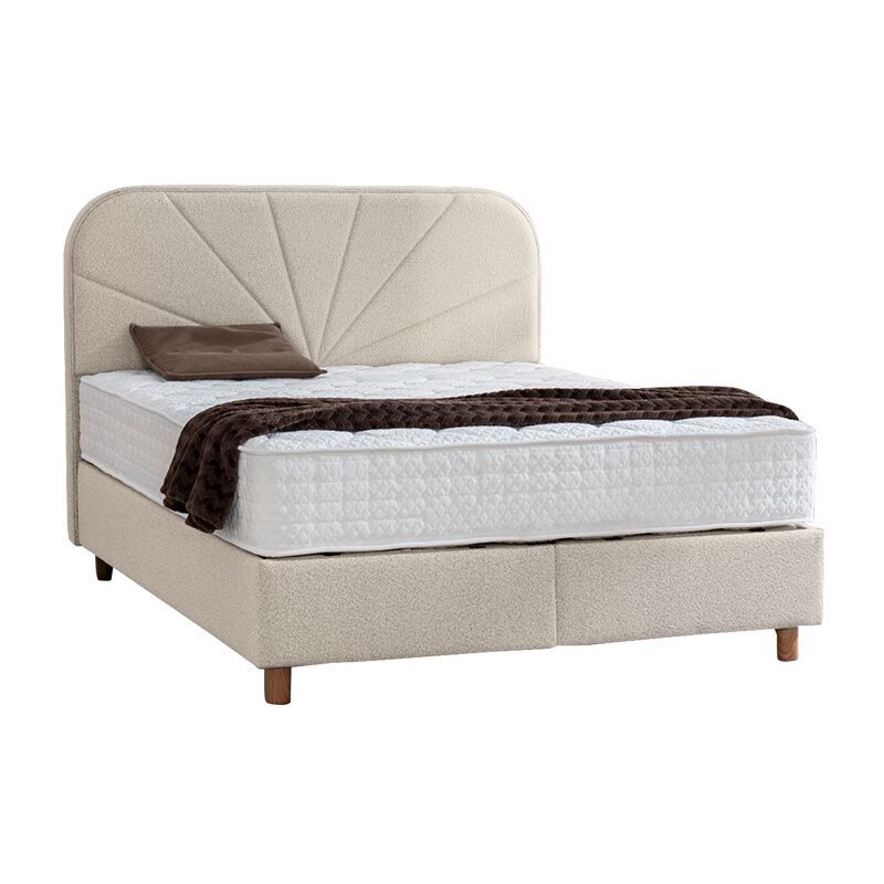 Тапицирана спалня с матрак DELUх PREMIUM 180 х 200 – крем