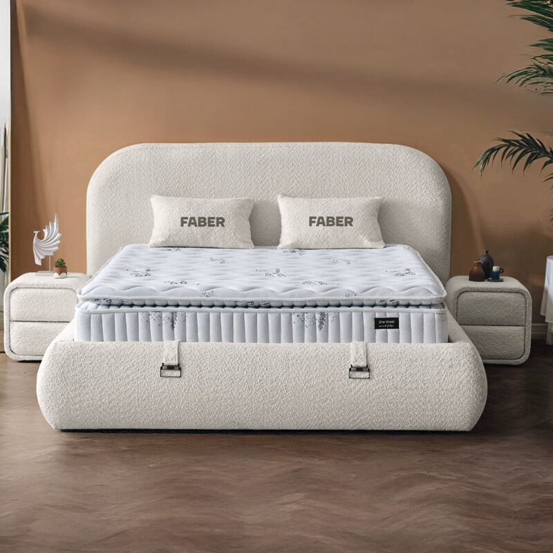 Тапицирана спалня с матрак FABER 180 х 200 – лате 06