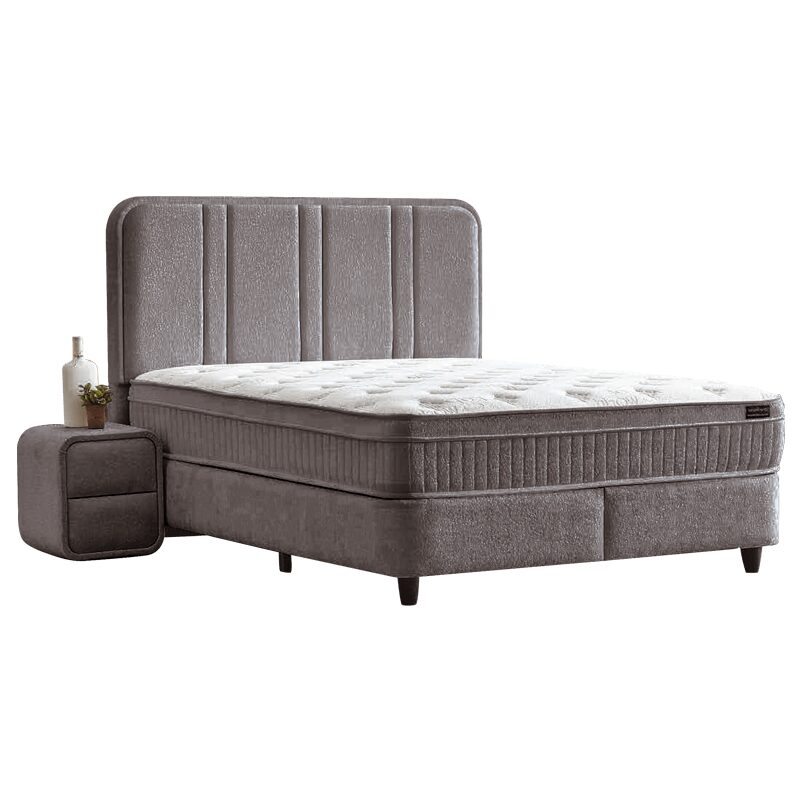 Тапицирана спалня с матрак HUGO 140 х 200 – сив 29