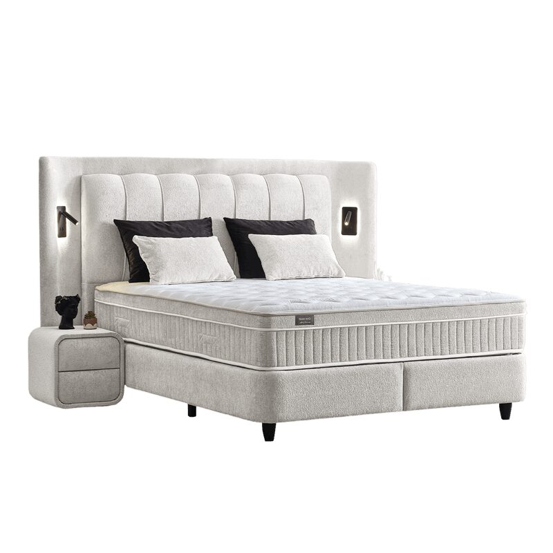 Тапицирана спалня с матрак JULIE 160 х 200 – Перла SY