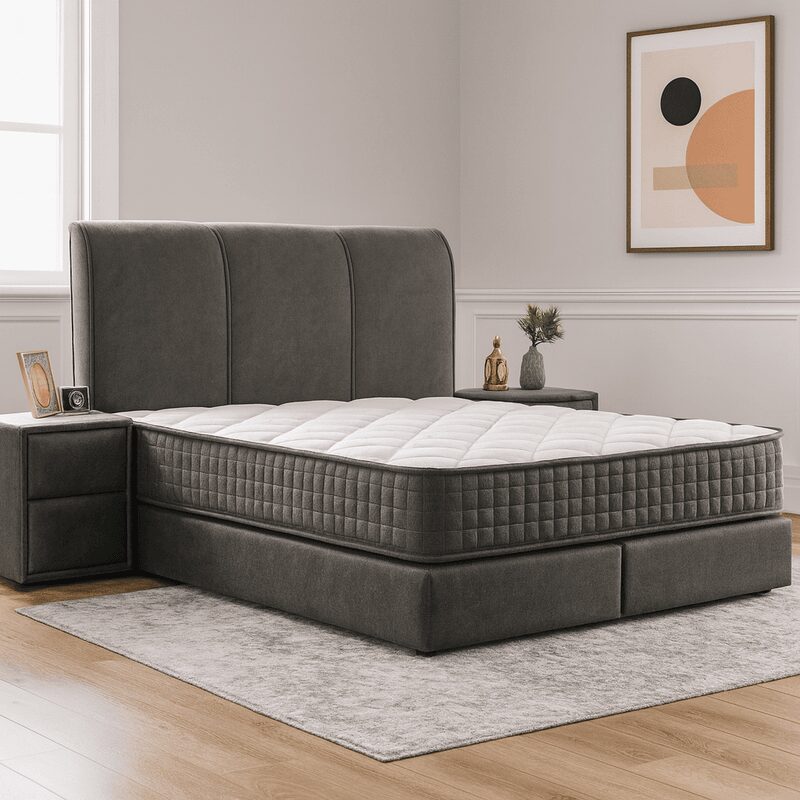 Тапицирана спалня с матрак LINDA 120 х 200 – сив 13