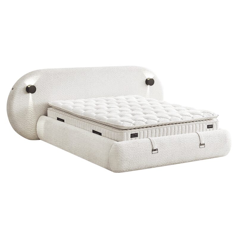 Тапицирана спалня с матрак LUMERA 160 х 200 – шампанско 318