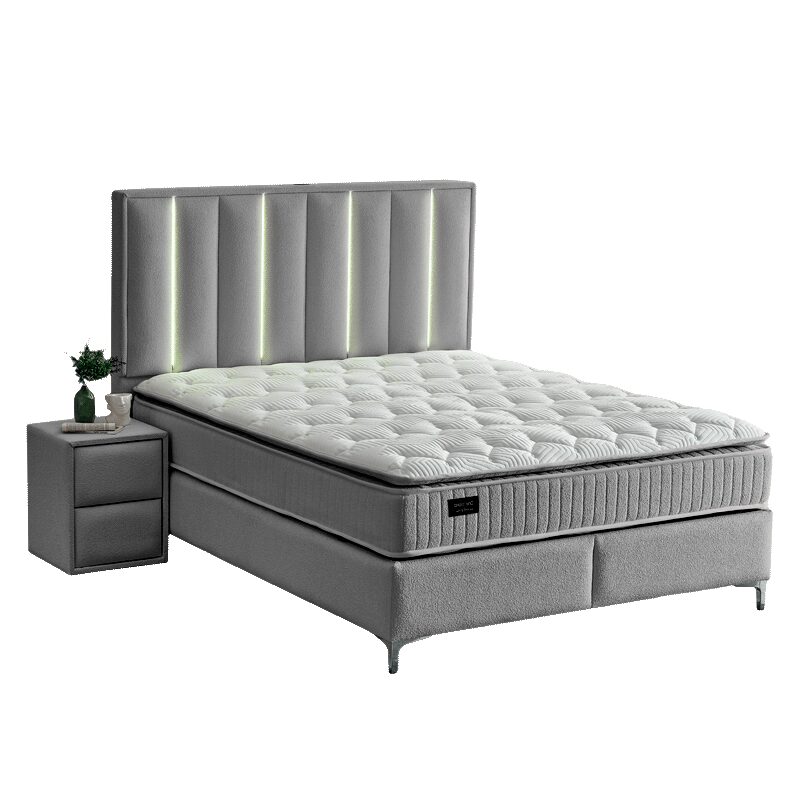 Тапицирана спалня с матрак MINI MOONLIGHT 160 х 200 – сив 620