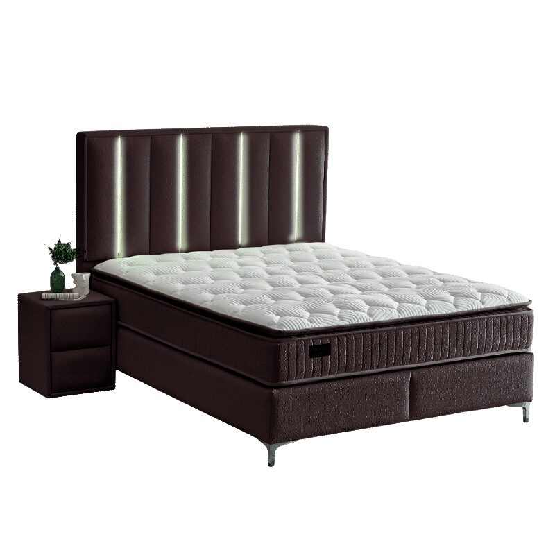 Тапицирана спалня с матрак MINI MOONLIGHT 160 х 200 – тъмнокафяв 680