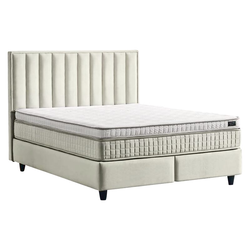 Тапицирана спалня с матрак PERRY LUх 140 х 200 – крем 01