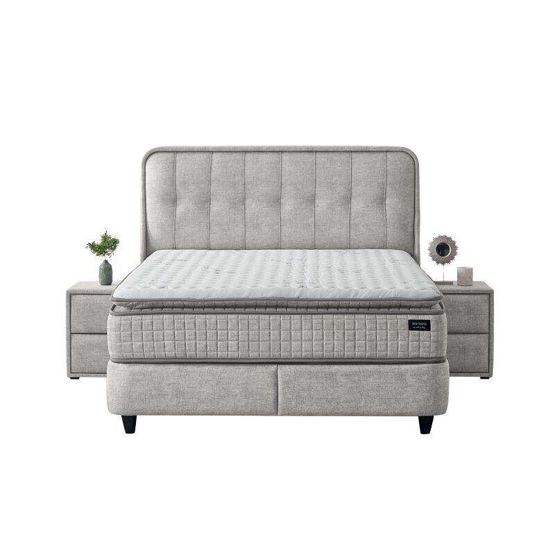 Тапицирана спалня с матрак PICASSO 160 х 200 – бежов 626