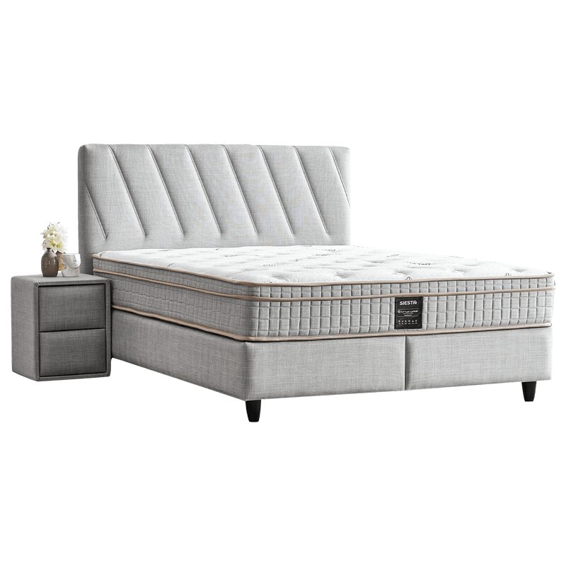 Тапицирана спалня с матрак SIESTA 160 х 200 – светлосив 21