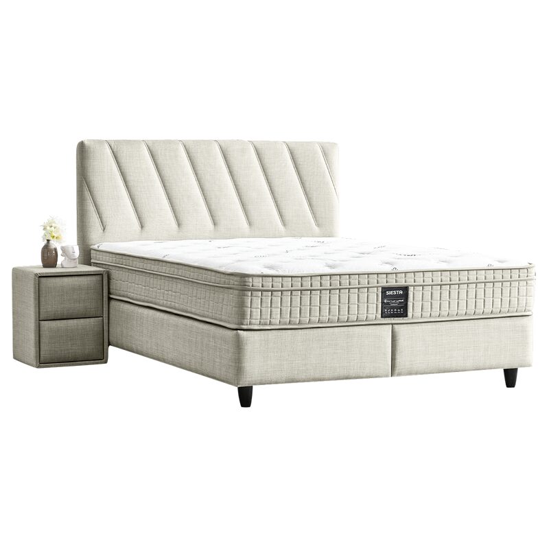 Тапицирана спалня с матрак SIESTA 180 х 200 – крем 01