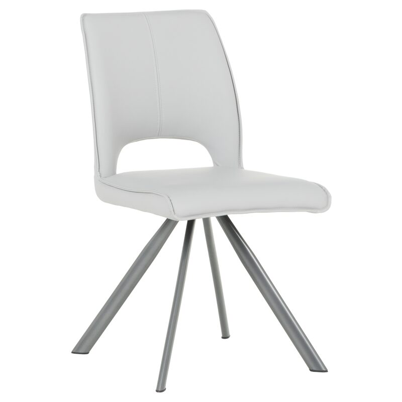 Трапезен стол CRAVEN 2 силиконова кожа – сив 67