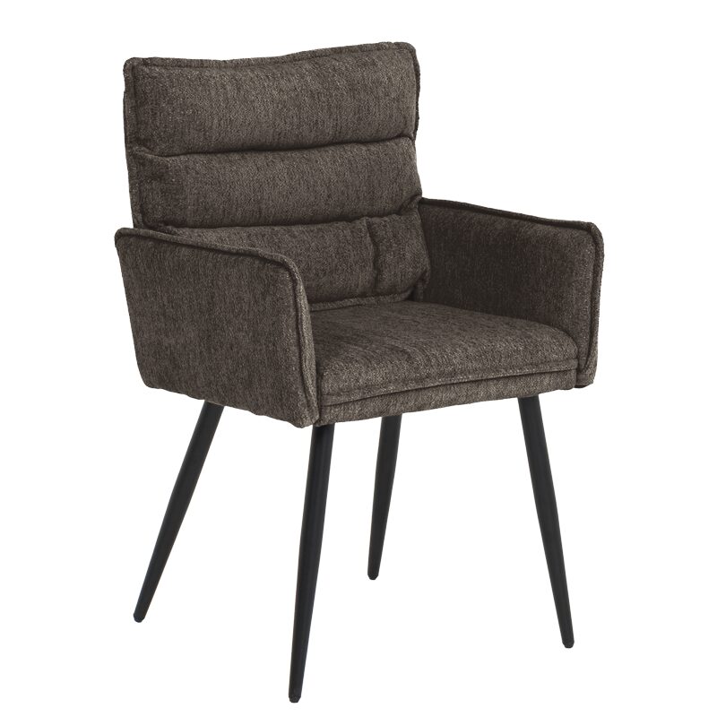 Трапезен стол с подлакътници IKSAN – тъмнокафяв R45