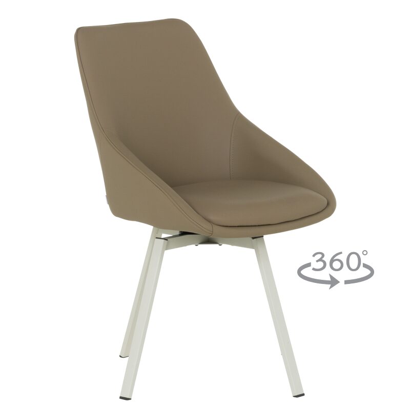 Трапезен стол WIGAN 1 силиконова кожа – кафяв 46