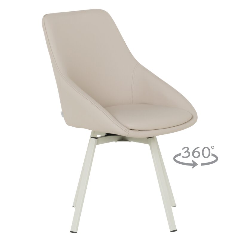 Трапезен стол WIGAN 1 силиконова кожа – лате 05