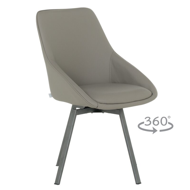 Трапезен стол WIGAN 2 силиконова кожа – сив 43