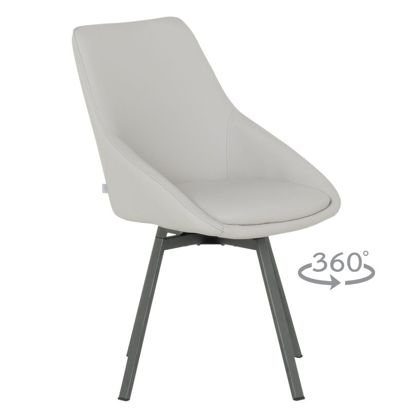 Трапезен стол WIGAN 2 силиконова кожа – светлосив 65