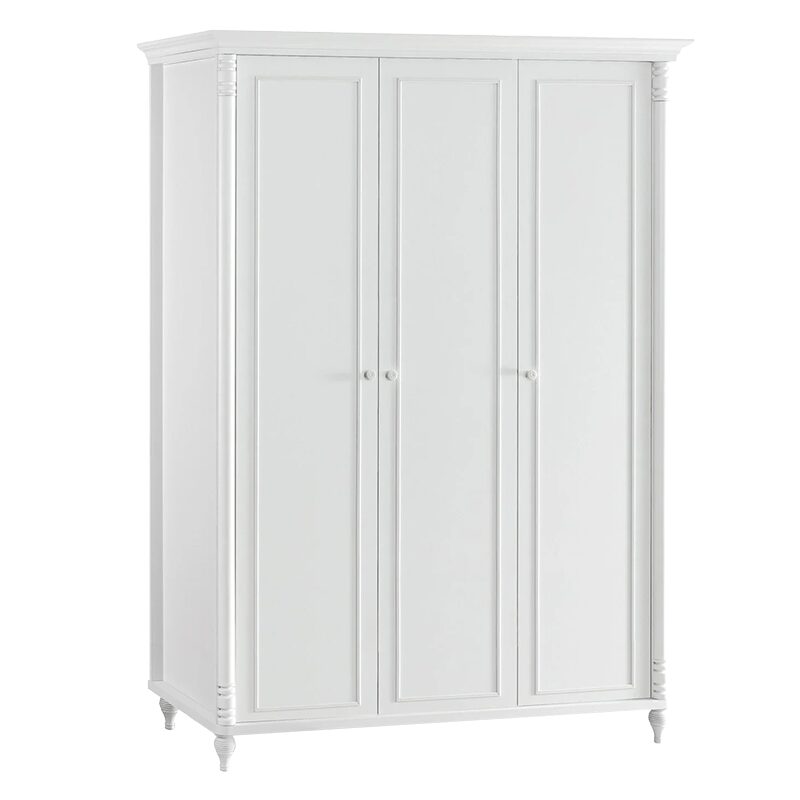 Трикрилен детски гардероб NIL – бял