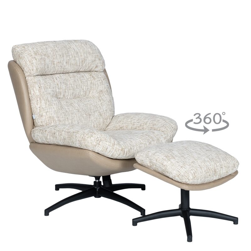 Кресло с табуретка BEJA – крем