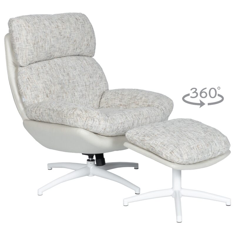 Кресло с табуретка VALONGO – крем