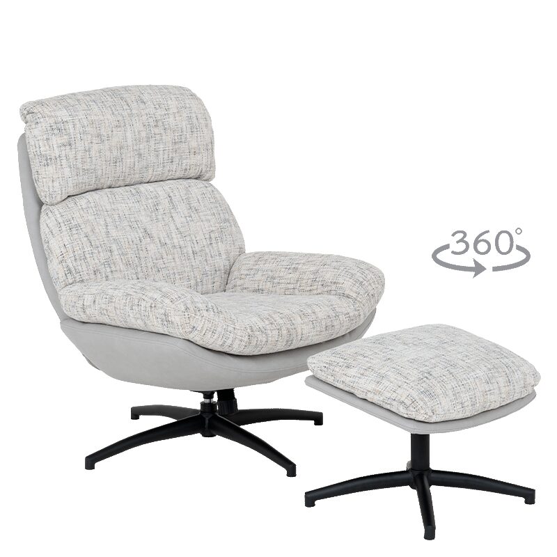 Кресло с табуретка ELVAS – крем