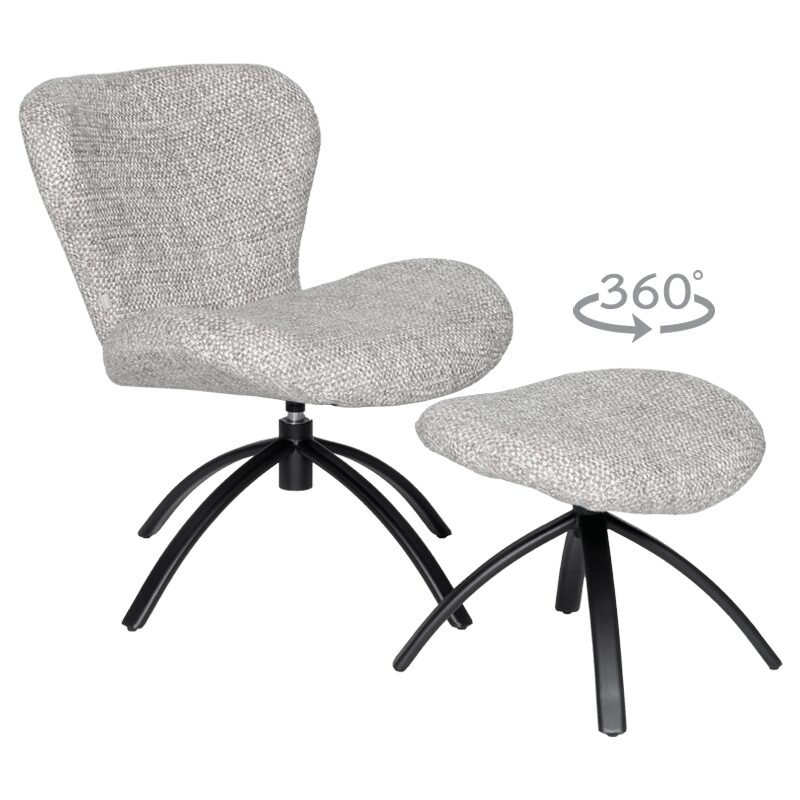 Кресло с табуретка HAMS – сиво