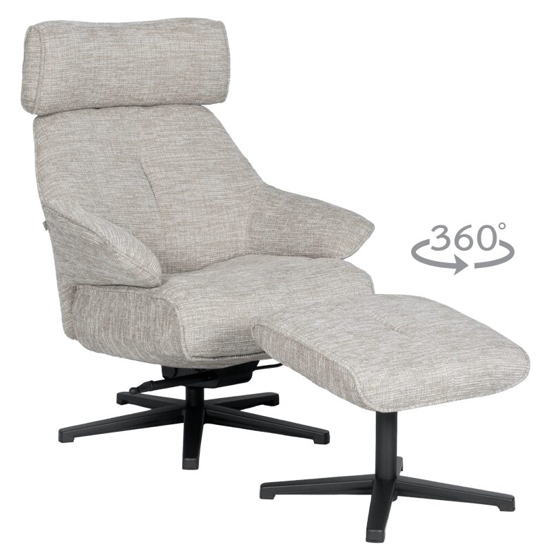 Кресло с табуретка OVAR – бежово