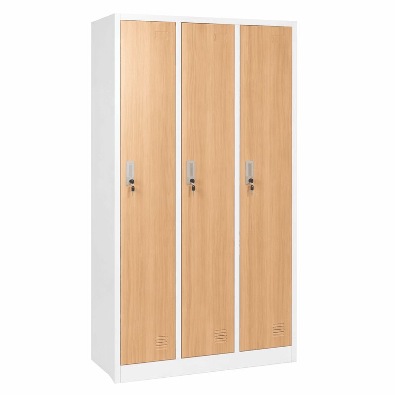 Метален шкаф CR-1242 J – бял-бук