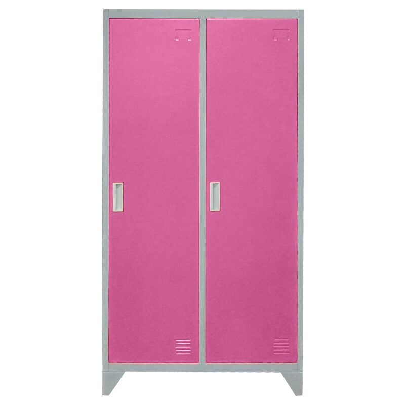 Метален шкаф CR-1602 KZ – Сив / розов