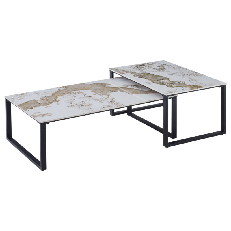 Холна маса, COFFEE TABLES 2PCS TERREN, Червен, Пластмаса, 120х70х45см.