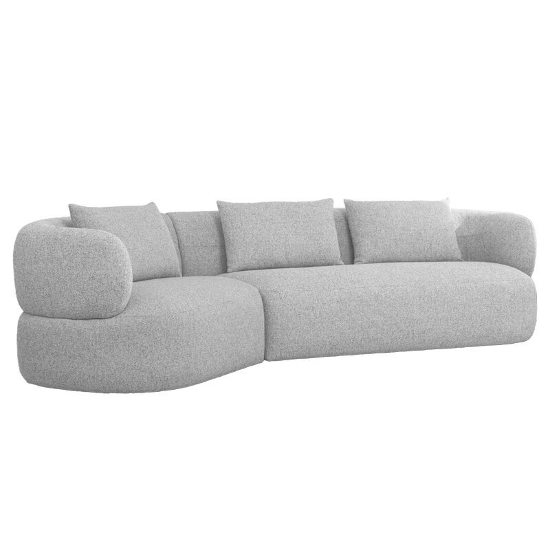 Ъглов диван SKIEN – сребърен