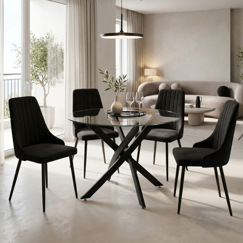 Столове, Azori Black, 44х40х92см.