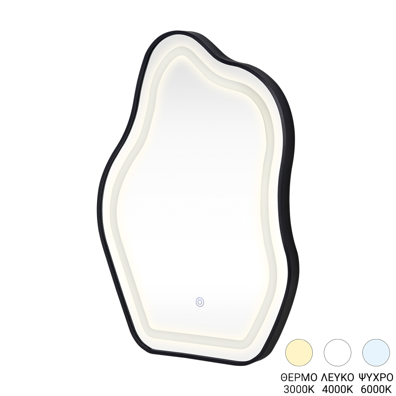 Огледало, led mirror black aluminum, 50х4х70см.