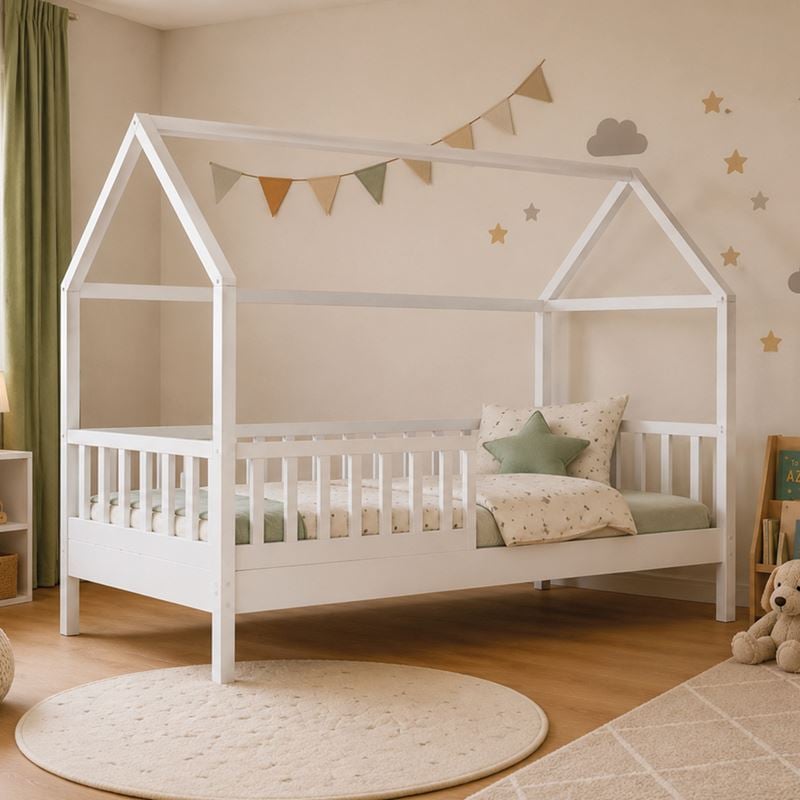 Матрак, DREAM Montessori Kid Bed White, Бял, Дърво, 197х97х132см.