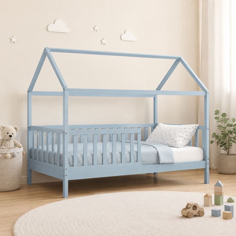 Матрак, DREAM Montessori Kid Bed Sky Blue, Син, Дърво, 90х190х19см.