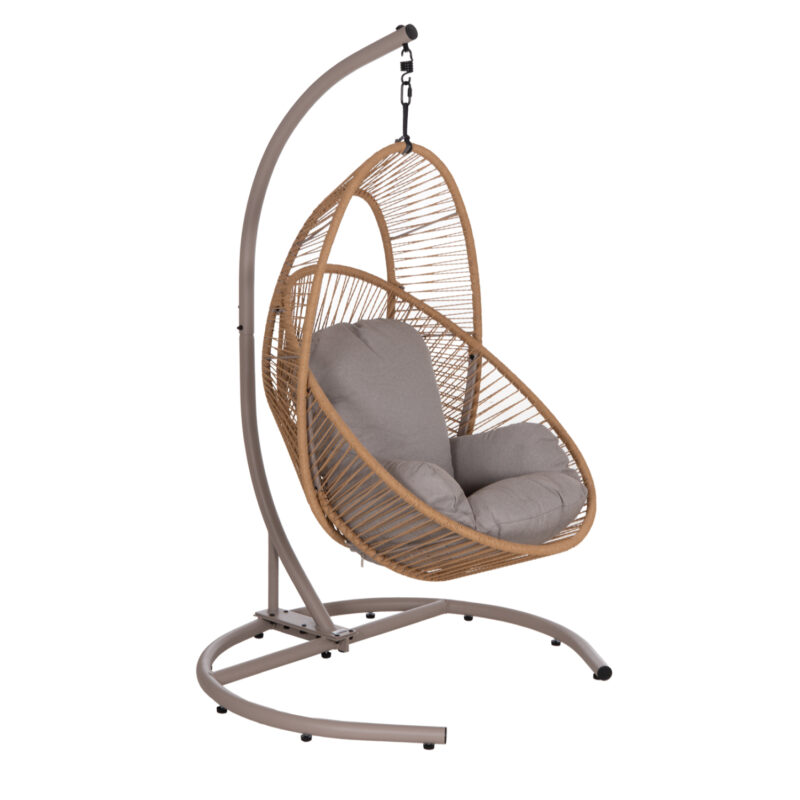 Градинска люлка, HANGING NEST RULER, Капучино, Ратан, 120х110х190см.