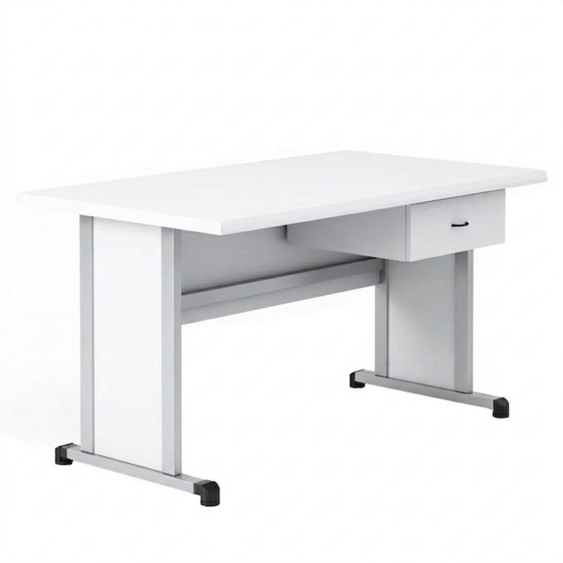 Учителска маса RFG Edu, 120х70х75см., ПДЧ, бял плот, сиви метални крака