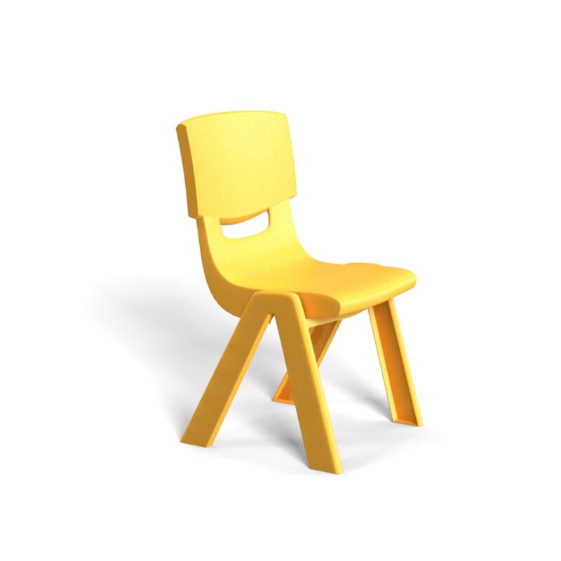 Детски стол RFG Chico, пластмасов, с облегалка, 41 х 35 х 62 cm, жълт