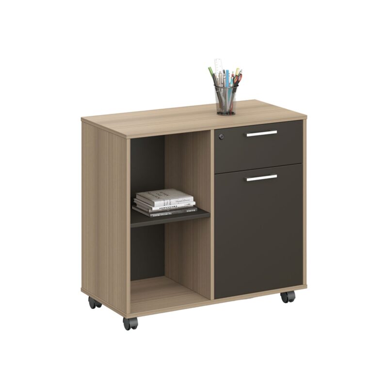 Шкаф RFG Milano, 80х40х75см., ПДЧ, светъл дъб и тъмносиво