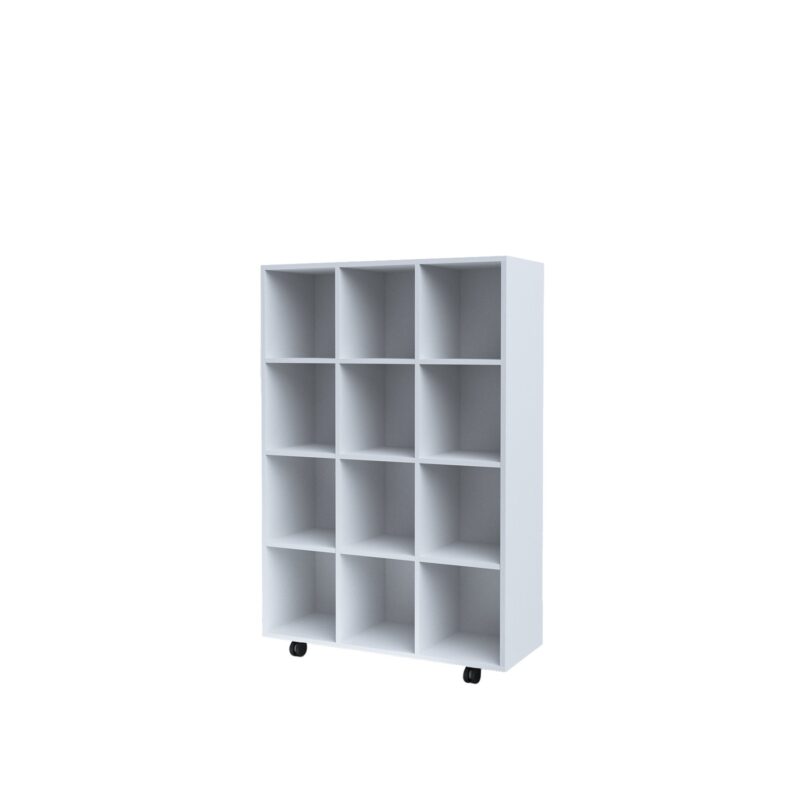 Шкаф RFG, с 12 клетки, с колелца, 104х40х150см., ПДЧ, бял