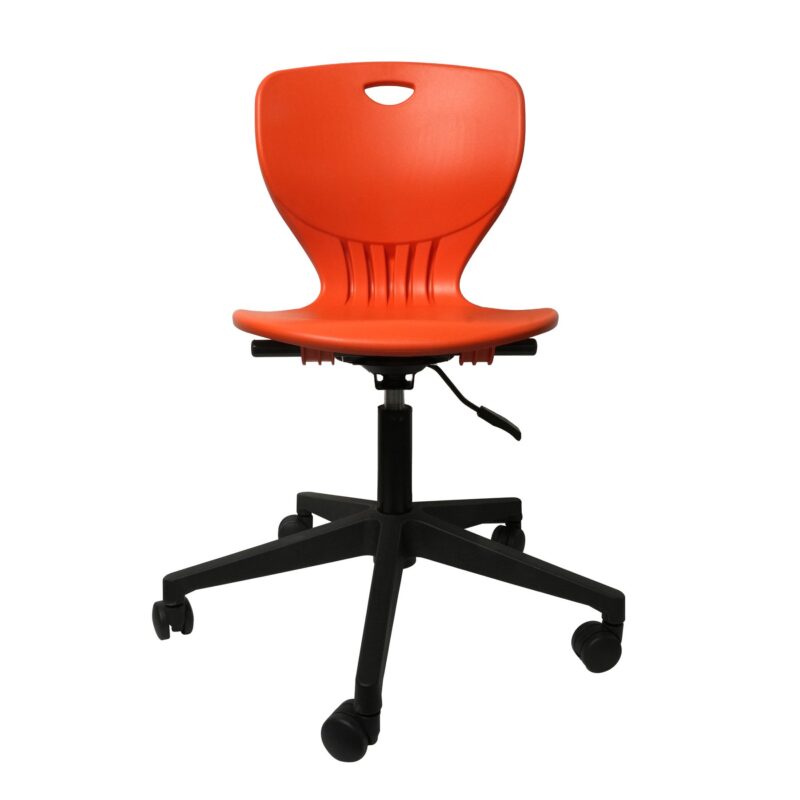 Ученически стол RFG Maxima Move Black, полипропилен, до 120 kg, оранжев, 2 броя в комплект