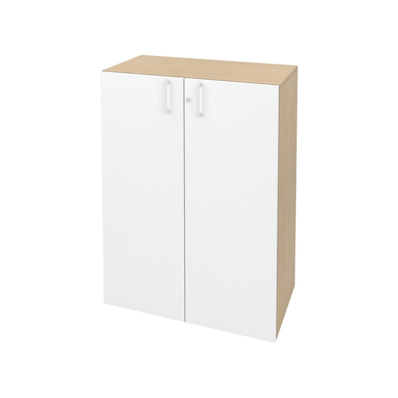 Шкаф Narbutas Choice, 80х42х107.5см., ПДЧ 1.8см., корпус с избелен дъб, бели врати с бяла правоъгълна дръжка