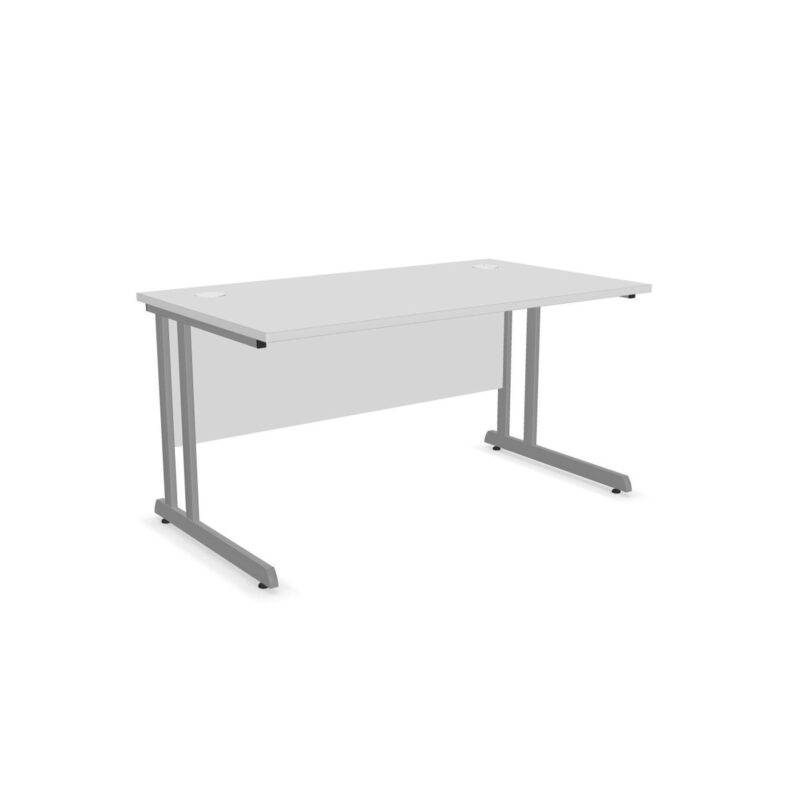 Бюро Narbutas Optima C, 140х80х72см., ПДЧ 2.5см., метални крака, бял меламин